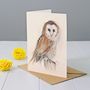 Barn Owl Art Greeting Card, thumbnail 1 of 2