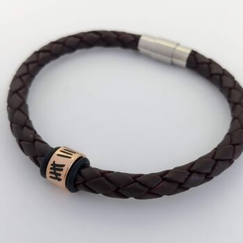 Leather Bracelet, 8th Anniversary Bronze Gift, 2 of 4