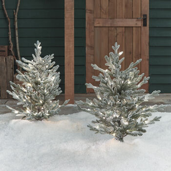 Two 3ft Dual LED Snowy Outdoor Christmas Tree Stakes, 4 of 4
