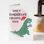 Personalised Roarsome Dinosaur Christmas Card For Kids, thumbnail 3 of 6