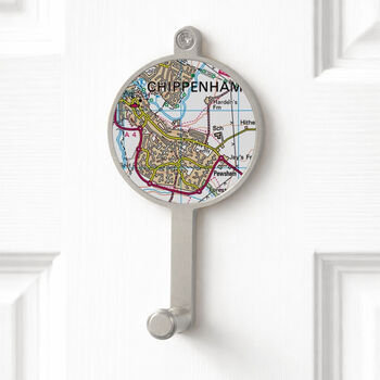 Personalised UK Postcode Map Wall Coat Hook, 5 of 6