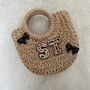 Personalised Ada Bow Half Moon Wicker Basket Drawstring Bag, thumbnail 1 of 4