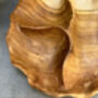 30cm Handcrafted Teak Wooden Triple Fruit Nuts Bowl, thumbnail 9 of 12