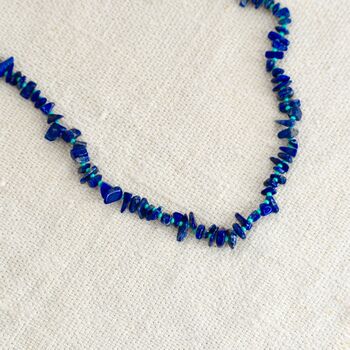 Blue Lapis Lazuli Necklace With Magnetic Clasp, 3 of 5