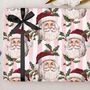 Three Sheets Of Traditional Santa Pink Stripe Christmas Wrapping Paper, thumbnail 2 of 2