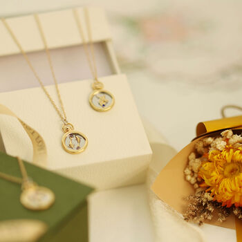 Zodiac Star Sign Disc Shaped Necklace – 12 Signs, 6 of 12