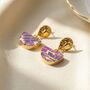 Amethyst February Birthstone Statement Earrings, thumbnail 1 of 3
