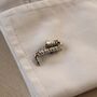 Saxophone Silver Cufflinks Gift For Musicians 316 L Stainless Steel Accessory, thumbnail 4 of 6