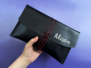 Personalized Genuine Leather Make Up Bag, 5 of 10