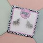 Unicorn Glitter Resin Stud Earrings Pink, Blue And Silver, thumbnail 7 of 12