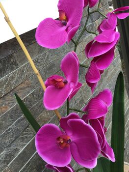 Large Cerise Pink Artificial Silk Orchid Arrangement, 4 of 7
