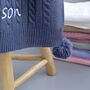 Personalised Dusty Blue Knitted Baby Blanket, thumbnail 9 of 9