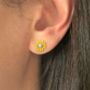 Yellow Sunflower Earrings, thumbnail 1 of 3