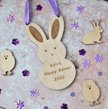 Personalised Easter Bunny Hanging Decoration, 2 of 2