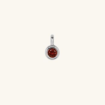 Personalised Round Bezel Birthstone Pendant Silver, 6 of 8