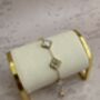 Double Sided 18 K Gold Plated White Clover Bracelet, thumbnail 5 of 6