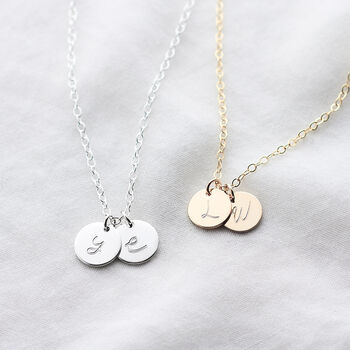 Personalised Handwriting Initial Disc Necklace, 3 of 4