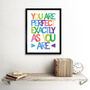 Perfect Exactly As You Are Colourful Pride Typography Art Print, thumbnail 1 of 3