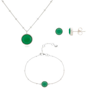 Barcelona May Birthstone Chrysoprase And Silver Set, 5 of 6