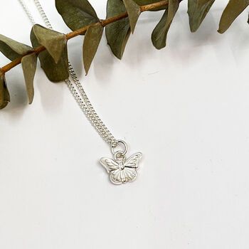 Sterling Silver Small Butterfly Necklace, 3 of 6