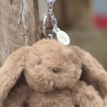 Cookie The Plush Dark Brown Bunny Keyring, 2 of 2