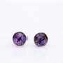 Large Purple Fused Glass Sterling Silver Stud Earrings, thumbnail 6 of 8