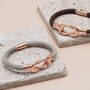 Personalised Rose Gold Plated Leather Bracelet, thumbnail 2 of 7