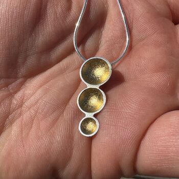 Small Triple Gold Leaf Dome Pendant, 5 of 8