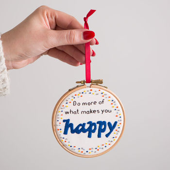 'What Makes You Happy…' Embroidery Hoop Art, 2 of 6