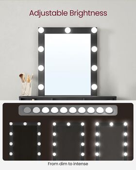 Dressing Table With LED Lights Modern Vanity Table, 4 of 12