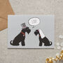 Black Schnauzer Wedding / Engagement Card, thumbnail 1 of 2