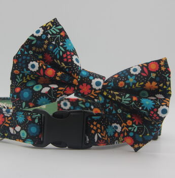 Multicoloured Floral Dog Bow Tie, 7 of 8