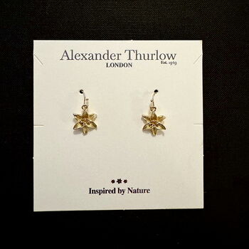 Lily Gold Drop Earring, 14k Gold Plated, 7 of 7