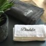 Personalised Charcoal And Gold Bath Or Hand Towel, thumbnail 2 of 3