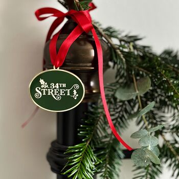 34th Street Enamel Christmas Tree Decoration, 3 of 8