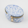 Bunny Blues Oval Jewellery Box, thumbnail 3 of 5