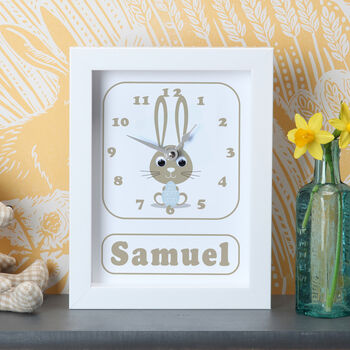 Personalised New Baby Bunny Clock, 2 of 12