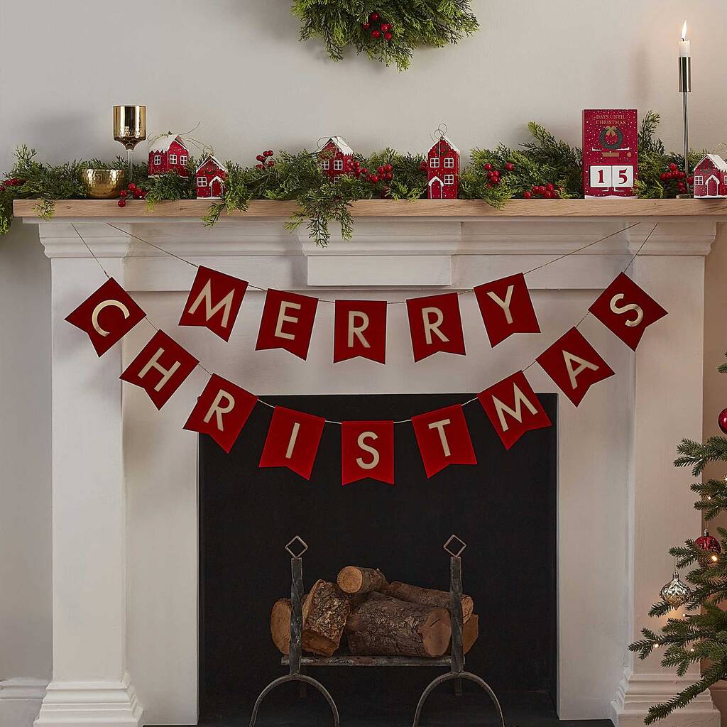 Red Velvet Merry Christmas Bunting By Little Big Party Co ...