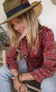 Ladies Elegant Shirt Blouse Scarlett Batik Medina, 5 of 12