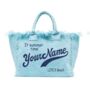 Personalised Jade Solid Colour Straw Fringe Tote Hand Bag Beach Bag, thumbnail 9 of 12