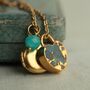 Turquoise Gemstone Charm Personalized Locket, thumbnail 1 of 10
