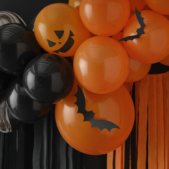 Halloween Balloon Arch Backdrop With Streamers, 2 of 3