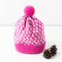 Bright Leopard Knitted Pom Pom Hat, thumbnail 4 of 11