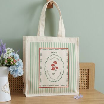 Personalised Birth Flower Tote Bag, 5 of 12