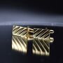 Gold Geometric Cufflinks 316 L Stainless Steel Minimal Design, thumbnail 5 of 6