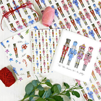 Nutcracker Luxury Wrapping Paper, Christmas Gift Wrap, 2 of 9