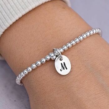 Personalised Initial Charm Sterling Silver Bracelet, 3 of 12