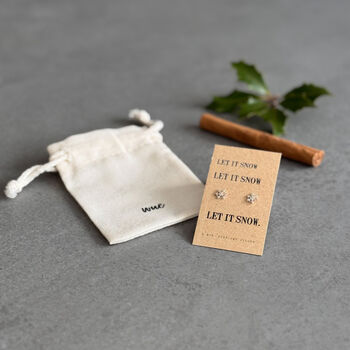 Let It Snow Sterling Silver Snowflake Earrings, 4 of 5