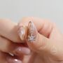 Sterling Silver Moonstone Snowflake Drop Hook Earrings, thumbnail 5 of 10