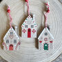 Wooden Gingerbread House Decorations Christmas Set Of Six, thumbnail 7 of 8